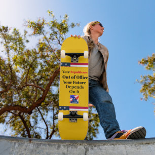 Skateboard Vote des républicains au bureau de planche à roule