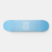 Skateboard Votre logo & ombre simple moderne | Bleu clair (Horz)