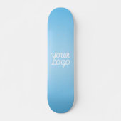 Skateboard Votre logo & ombre simple moderne | Bleu clair (Devant)