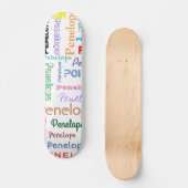 Skateboard Votre nom Word Cloud Fun Fontes Typographie (Recto)