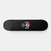 Skateboard Votre texte Gardez le calme Crossbones de couronne (Horz)