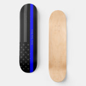 Skateboard Votre texte Ligne Bleue Légère Indicateur Amérique (Recto)