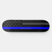 Skateboard Votre texte Ligne Bleue Légère Indicateur Amérique (Horz)