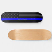 Skateboard Votre texte Ligne Bleue Légère Indicateur Amérique (Horz)