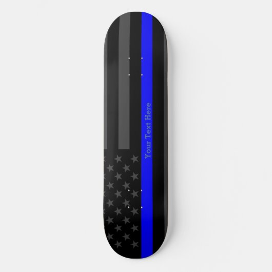 Skateboard Votre texte Ligne Bleue Légère Indicateur Amérique (Recto)
