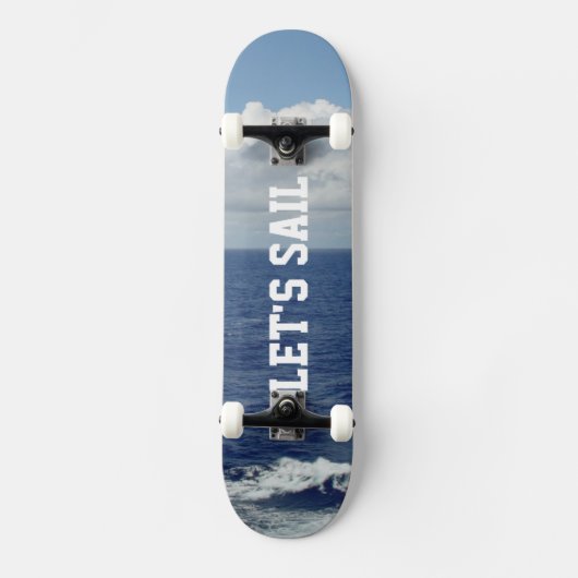 Skateboard Voyons Blue Ocean Fluffy White Clouds (Recto)