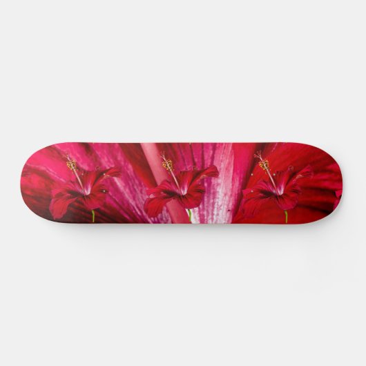 Skateboard Vue latérale de l'Hibiscus rouge (Horz)