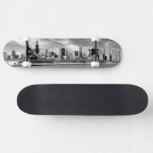 Skateboard Vue panoramique d'horizon de Chicago en hiver (Horz)