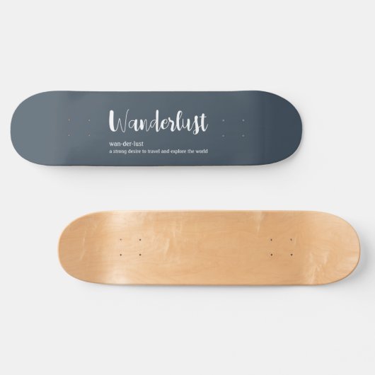 Skateboard Wanderlust définition blanc gris bleu couleur (Horz)