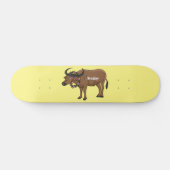 Skateboard Water buffalo with flowers (Horz)