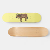 Skateboard Water buffalo with flowers (Horz)