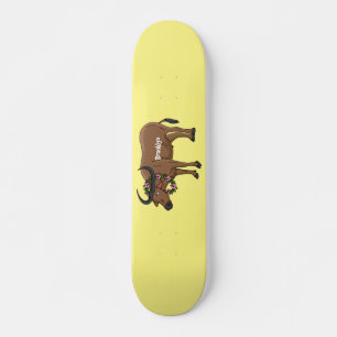 Skateboard Water buffalo with flowers