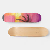Skateboard Watercolor Beach Sunset Skate (Horz)