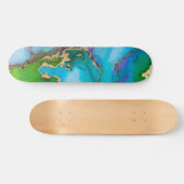 Skateboard Watercolor Gold Foil Colorful Abstract (Horz)