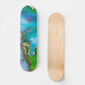 Skateboard Watercolor Gold Foil Colorful Abstract (Recto)