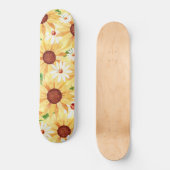 Skateboard Watercolor Sunflower and Daisy (Recto)