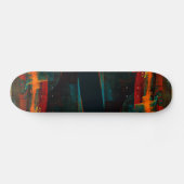 Skateboard Waterfall Orange Red Blue Abstract (Horz)