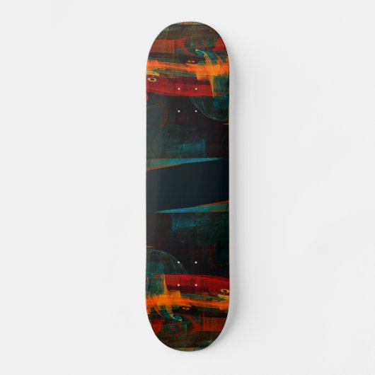 Skateboard Waterfall Orange Red Blue Abstract (Recto)