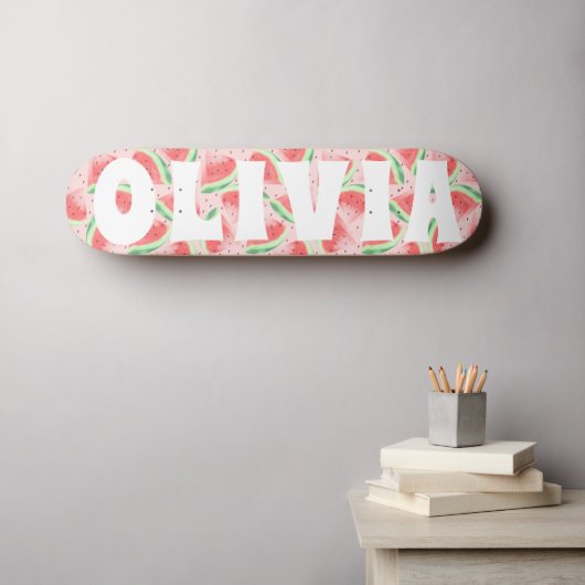 Skateboard watermelon de la vibe d'été sur mesure (Art mural (Horz))