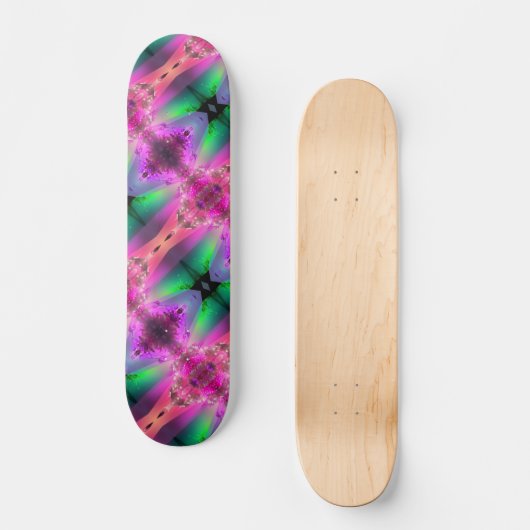 Skateboard Watermelon Tourmaline Neon Vert Hot rose Abstrait (Recto)