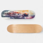 Skateboard Waterverf Astronaut (Horizontaal)