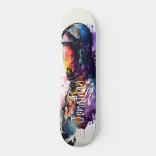 Skateboard Waterverf Spaceman