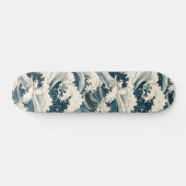 Skateboard Wave Elegance: Hokusai-Inspired japanese art (Horz)