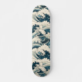 Skateboard Wave Elegance: Hokusai-Inspired japanese art (Devant)