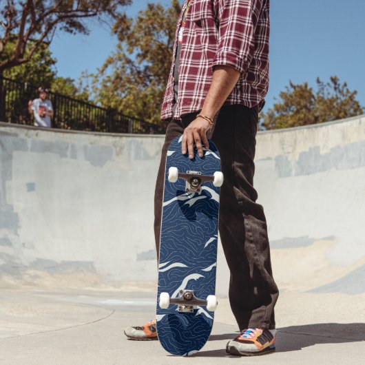 Skateboard Waves bleu abstract (Extérieur 2)