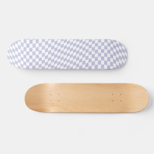 Skateboard Wavy À damiers Pastel Purple Checkerboard Motif (Horz)