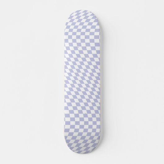 Skateboard Wavy À damiers Pastel Purple Checkerboard Motif (Devant)
