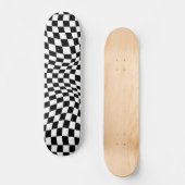 Skateboard Wavy Checkered Black White Checkerboard (Recto)