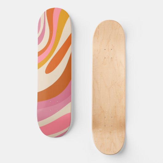 Skateboard Wavy Loops tendance Whimsical Abstrait Motif (Recto)