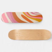 Skateboard Wavy Loops tendance Whimsical Abstrait Motif (Horz)