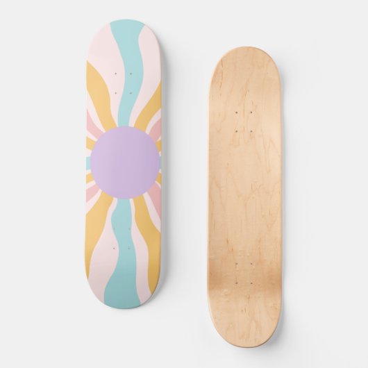 Skateboard Wavy Retro Sun Glam #2 #wall #art (Recto)