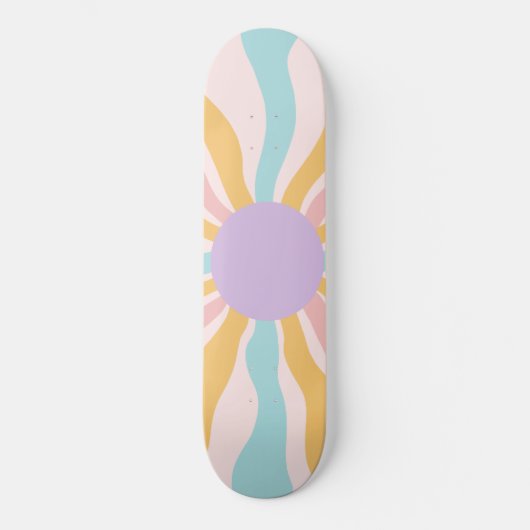 Skateboard Wavy Retro Sun Glam #2 #wall #art (Recto)