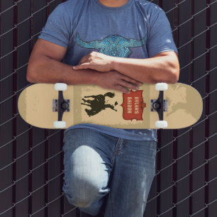 Skateboard Western Cowboy Monogramme Nom Rustique Salon