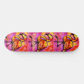 Skateboard Whimsical Abstrait Flamant rose Bird Personnalisé (Horz)