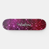 Skateboard Whimsical iridescent pink Glitter monogram (Horz)