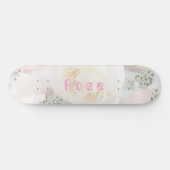 Skateboard Whimsical Rose and White Floral (Horz)