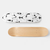 Skateboard Whimsical Skinny Motif de chat noir (Horz)