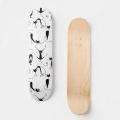 Skateboard Whimsical Skinny Motif de chat noir (Recto)