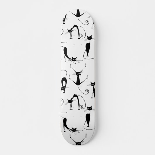Skateboard Whimsical Skinny Motif de chat noir (Devant)
