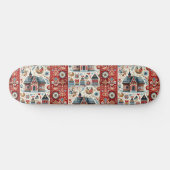 Skateboard Whimsical Village Home Nordic Folk Art Scandinavia (Horz)