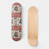 Skateboard Whimsical Village Home Nordic Folk Art Scandinavia (Recto)