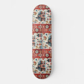 Skateboard Whimsical Village Home Nordic Folk Art Scandinavia (Recto)
