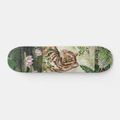 Skateboard Whimssical Jungle Tiger tropical Feuilles Skateboa (Horz)