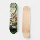Skateboard Whimssical Jungle Tiger tropical Feuilles Skateboa (Recto)