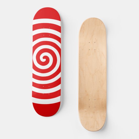 Skateboard White Abstract Circle on Red (Recto)