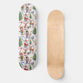 Skateboard White Background Christmas Decorative Pattern (Recto)